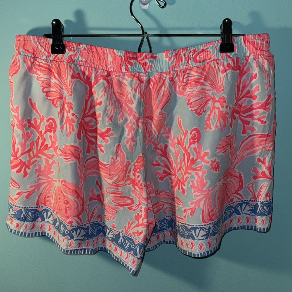 Lilly Pulitzer High Waist Pink and Blue Shorts - Picture 3 of 8